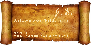 Jaloveczky Melánia névjegykártya