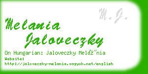 melania jaloveczky business card